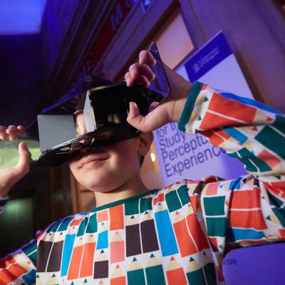 Explorathon: child with mirrored viewfinder