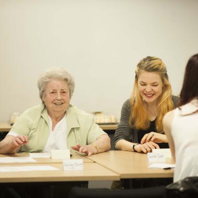 Group sitting down at the table